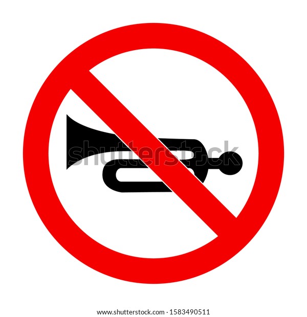 No Horn Sign Vector Warning Do Stock Vector (Royalty Free) 1583490511
