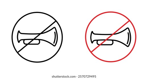 No horn signs vectors on white background.