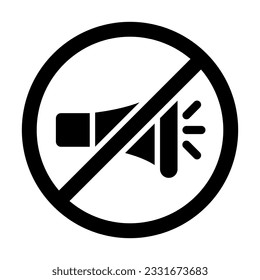 No Horn Vector Glyph Icon For Personal And Commercial Use.
