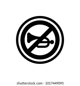 no horn vector road sign icon