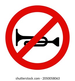 No Horn Warning Sign Vector. EPS10