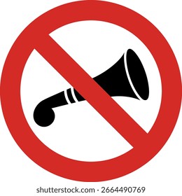 No Horns Allowed sign vector