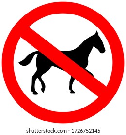 No horse riding Safety sign 