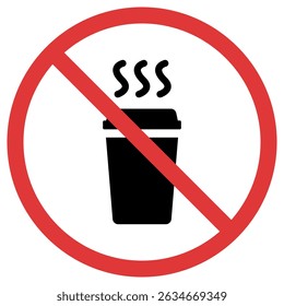 No Hot Coffee Sign Icon 
