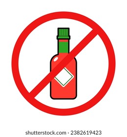 No Hot Sauce Sign on White Background