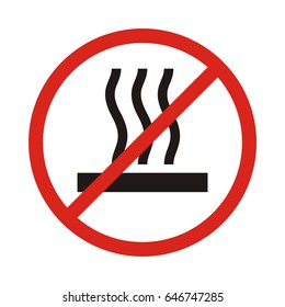 No hot surface sign. Forbidden hot. Vector illustration.