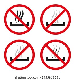 No Hot Surface Sign. Heat Warning Prohibition Symbols. Caution Hot Area Indicators. Vector illustration. EPS 10.