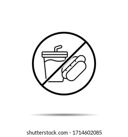 No Hotdog, drink icon. Simple thin line, outline vector of amusement ban, prohibition, embargo, interdict, forbiddance icons for ui and ux, website or mobile application