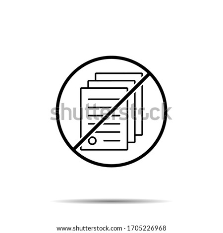 No house, contract icon. Simple thin line, outline vector of real estate ban, prohibition, embargo, interdict, forbiddance icons for ui and ux, website or mobile application