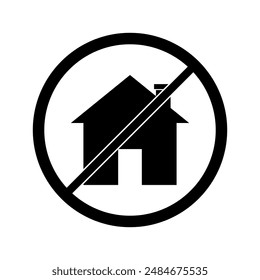 Ningún ícono de casa ilustrado en Vector