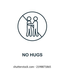 No Hugs icon. Simple element from new normality collection. Filled monochrome No Hugs icon for templates, infographics and banners