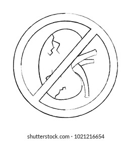 no human kidney disease medical diagram forbidden sign