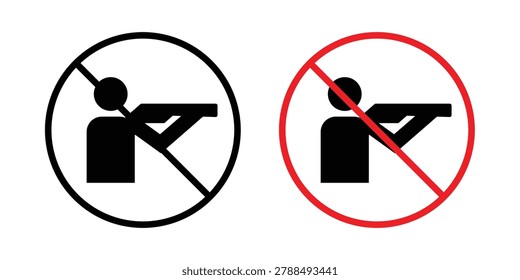 No hunting sign outlined. Flat fill icons