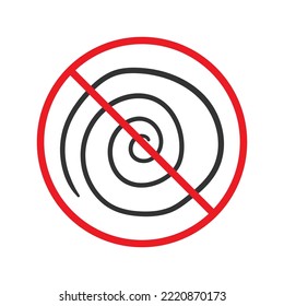 No hypnotic icon. Forbidden hypnotica icon. No hypnotic vector sign. Prohibited vector icon. Warning, caution, attention, restriction flat sign design. No 
hypnosis icon