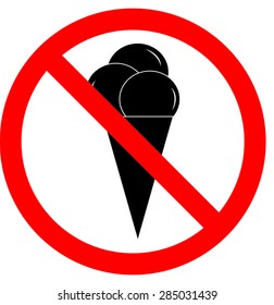 No Ice Cream Allowed Sign Illustration Stock Vector (Royalty Free ...