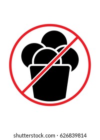 No ice cream allowed vector symbol 