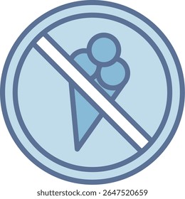 No Ice Cream Filled Blue Tone Icon