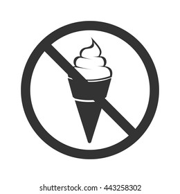 No ice cream. Flat vector illustration in black on white background. EPS 10