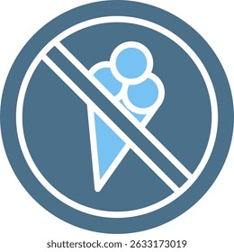 No Ice Cream Glyph Two Colour Icon