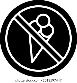 No Ice Cream Glyph Vector Icon Design
