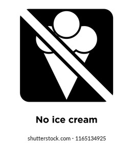 No ice cream icon vector isolated on white background, No ice cream transparent sign