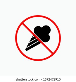
No Ice Cream Icon - Vector, Sign and Symbol for Design, Presentation, Website or Apps Elements.