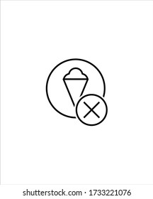 no ice cream icon,vector best line icon.