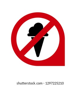 no ice cream sign