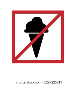 no ice cream sign