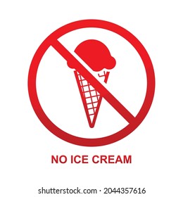 No ice cream sign isolated on white background vector illustration.