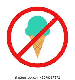 No Ice Cream Sign On White Stock Vector (Royalty Free) 2098387372 ...
