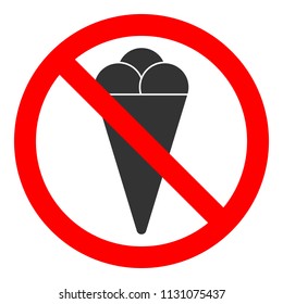 NO ICE CREAM sign. Vector.