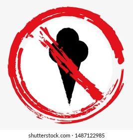 No ice cream sign. Vector icon.