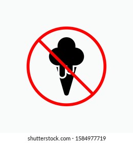 No Ice Cream Sign - Vector, Prohibition  . Applied for Design, Presentation, Website or Apps Elements.
