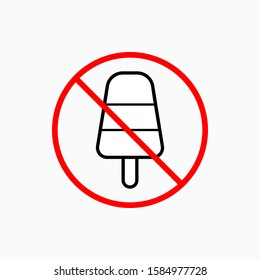No Ice Cream Sign - Vector, Prohibition  . Applied for Design, Presentation, Website or Apps Elements.