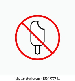 No Ice Cream Sign - Vector, Prohibition  . Applied for Design, Presentation, Website or Apps Elements.