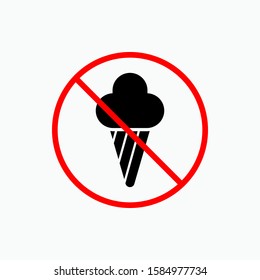 No Ice Cream Sign - Vector, Prohibition  . Applied for Design, Presentation, Website or Apps Elements.