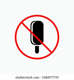 No Ice Cream Sign - Vector, Prohibition  . Applied for Design, Presentation, Website or Apps Elements.