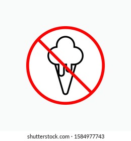 No Ice Cream Sign - Vector, Prohibition  . Applied for Design, Presentation, Website or Apps Elements.