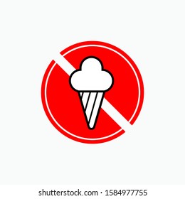 No Ice Cream Sign - Vector, Prohibition  . Applied for Design, Presentation, Website or Apps Elements.