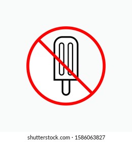 No Ice Cream Sign - Vector, Prohibition.  Applied for Design, Presentation, Website or Apps Elements.