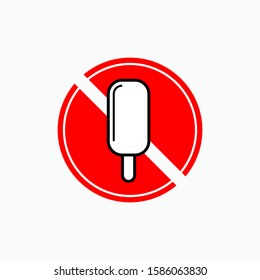 No Ice Cream Sign - Vector, Prohibition.  Applied for Design, Presentation, Website or Apps Elements.
