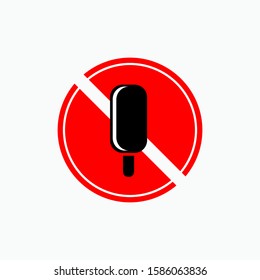 No Ice Cream Sign - Vector, Prohibition.  Applied for Design, Presentation, Website or Apps Elements.
