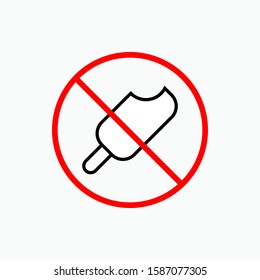 No Ice Cream Sign - Vector, Prohibition.  Applied for Design, Presentation, Website or Apps Elements.