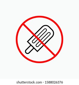 No Ice Cream Sign - Vector, Prohibition.  Applied for Design, Presentation, Website or Apps Elements.