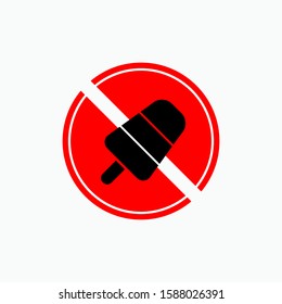 No Ice Cream Sign - Vector, Prohibition.  Applied for Design, Presentation, Website or Apps Elements.