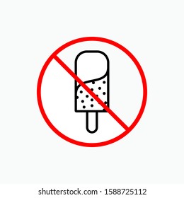 
No Ice Cream Sign - Vector, Prohibition.  Applied for Design, Presentation, Website or Apps Elements.