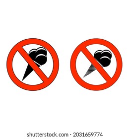 No ice cream sign, vector illustration