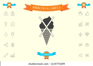 No ice cream symbol icon