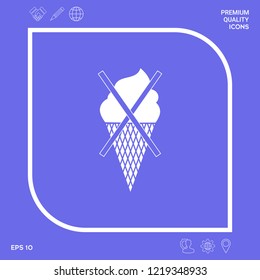 No ice cream symbol icon. Graphic elements for your design